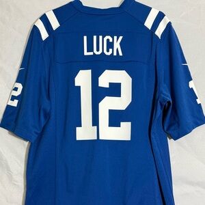 Nike Andrew Luck Indianapolis Colts #12 Home Blue Game Jersey Men’s Medium